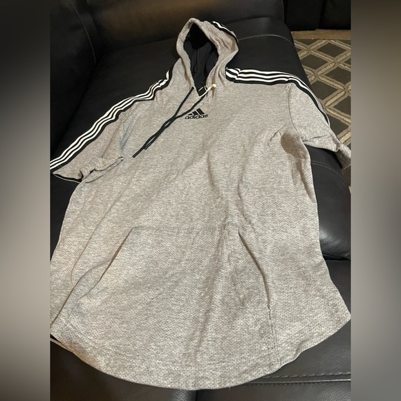 Adidas Gray Hoodie with Stripes SIZE SMALL NEW WITH TAG!! - Picture 1 of 8